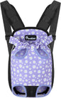 Pawaboo Pet Carrier Backpack, Adjustable Pet Front Cat Dog Carrier Backpack Purse Travel Bag, Legs Out, Easy-Fit for Traveling Hiking for Small Medium Dogs Cats Puppies, XL, Black & Purple Daisy