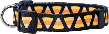 Native Pup Halloween Dog Collar- Spooky Fall Themed Horror Costume Collars- Skull, Pumpkin, Ghost, Bat, Witch, Candy Corn, Spider- Adjustable for Small, Medium, Large Breeds (Large, Candy Corn)