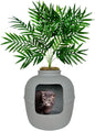 Good Pet Stuff Hidden Litter Box Planter, Decorative Cat Litter Enclosure with Carbon Filter, Artificial Plant, Easy Clean, Indoor Design, Original Round Style, Base Kit, Stone Gray
