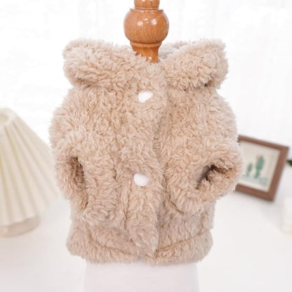 Selena Cat Bunny Ears Costume Cute Dog Kitten Hoodies Sweater Rabbit Ears Puppy Pet Apparel (Small,Beige)