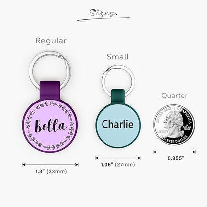 Silent Silicone Dog Tags, Custom Engraved Pet ID Tags for Cats and Dogs, Personalized Small Size Cat Tags with Cute Designs (Symbols, Small)
