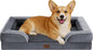 Comfort Expression Orthopedic Dog Bed for Large Dogs 35x22 Inch, Waterproof Supportive Egg Crate Foam Large Pet Bed with Removable Bolsters, Dog Couch with Washable Cover & Non-Slip Bottom, Dark Grey