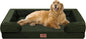 Comfort Expression Orthopedic Dog Bed for Extra Large Dogs 42x30 Inch, Waterproof Egg Crate Foam XL Pet Bed with Removable Bolsters, Dog Couch with Washable Cover & Non-Slip Bottom, Olive Green