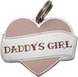 Two Tails Pet Company Personalized 'Daddy's Girl' Pet ID Tag & Collar Charm - Custom Engraved Dog Tags for Pets - Luxury Brass, Gold Plating