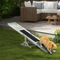 71" Dog Agility Seesaw Outdoor for Training and Exercise, Wooden Platform Dog Agility Training Equipment - Dog Obstacle Course Backyard Run Game Toy (White)