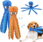 Octopus Dog Toys, No Stuffing Crinkle Dog Toys for Aggressive Chewers, Durable Interactive Chew Toys for Small, Medium and Large Dogs Training and Reduce Boredom (2PCS-B)