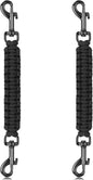 YUEPET 2 Pack Handmade Weaved Dog Collar Safety Clip Heavy Duty Double Ended Backup Safety Straps Dog Harness Connector for Prong Collar, Pinch Collar, Gentle Lead with Carabiner (8.3''，Black)