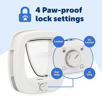 PetSafe Big Cat Door - Multi-Pet Doorway, Locking Cat Door Made For Interior & Exterior Use, Suitable for Pets Up to 25 lb, Push-&-Turn 4-Way Lock for Extra Security – Soft Close Flap for Added Safety