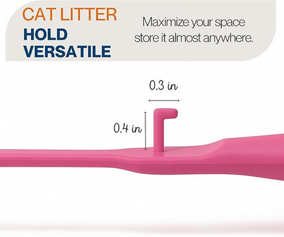 Small cat Litter Scooper with Holder: Perfect for Small Spaces. cat Litter Scooper with Holder: Easy to Store Anywhere. cat Scooper for Litter Box - Pellet Litter Scoop (Hot Pink)