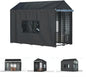 Outdoor Dog Kennel Cover - Full Coverage for 8.1'Dx4.1'Wx6'H Dog Cages, Outdoor Dog Kennel Insulation Cover, with Transparent Window and Fleece Insulation Lining, Black（Excluding Dog kennels）