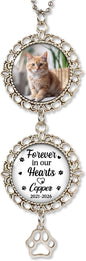 Hyturtle Personalized Pet Memorial Car Hanging Ornament - Custom Photo Pet Memorial Gifts Rearview Mirror Hanging Accessories - Loss of Cat Sympathy Gift - Pet Memorial Gifts for Cats