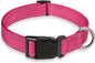Reflective Dog Collar with Buckle Adjustable Safety Nylon Collars for Small Medium Large Dogs, Pink XL