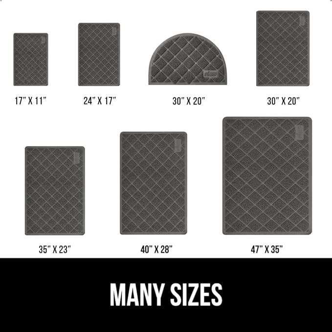 GORILLA GRIP Cat Litter Box Mat, Water Resistant, US Designed Kitty Litter Trapping Mats, Easy to Clean, Scatter Control, Less Mess and Clean Floors, Kitten Supplies for Indoor Cats, 24x17 Dark Gray