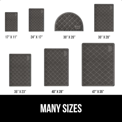 GORILLA GRIP Cat Litter Box Mat, Water Resistant, US Designed Kitty Litter Trapping Mats, Easy to Clean, Scatter Control, Less Mess and Clean Floors, Kitten Supplies for Indoor Cats, 24x17 Dark Gray