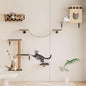 5-in-1 Cat Wall Shelves Set with Hammock, Wall-Mounted Cat Furniture Includes Condo, Bridge, Ladder & Steps for Indoor Cats, Safe & Stable (Gray)