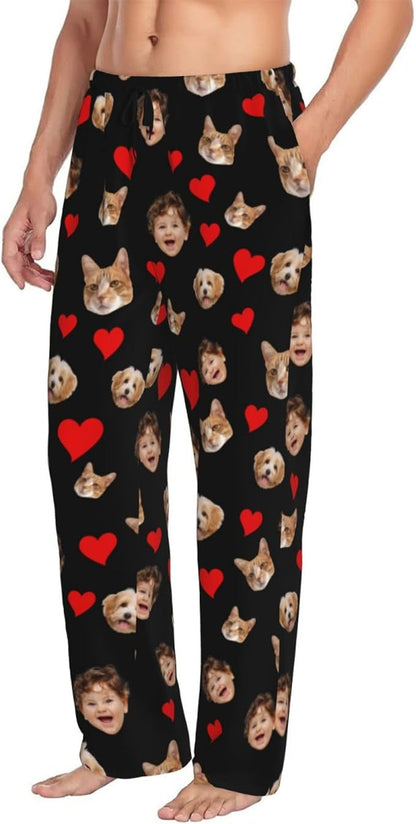 Custom Pajama Pants with Face customized PJ Pants Christmas Valentine gifts for Men Women