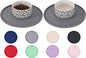 Comtim Waterproof Dog Food Mat - 2 Pack Silicone Pet Food Mat Dog Food Bowl Mats Cat Water Mats Eating Tray, Non-Slip Pet Placemat with Lip for Messy Drinkers to Protect Floor,Dark Grey 11"×11"