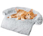 Calming Dogs/Cats Bed Mats, Dog Pad Washable Removable Couch Cover, Plush Long Fur Mat for Pets, Waterproof Lining, Perfect for Small, Medium and Large Dogs and Cats (Gradient Gray, 31"x23")