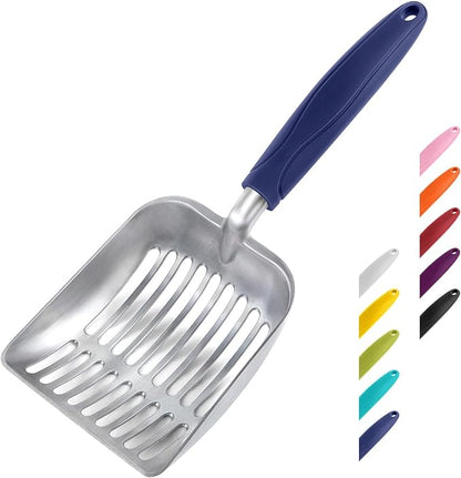 WePet Cat Litter Scoop, Aluminum Alloy Sifter, Kitty Metal Scooper, Deep Shovel, Long Handle, Poop Sifting, Kitten Pooper Lifter, Durable, Heavy Duty, for Litter Box