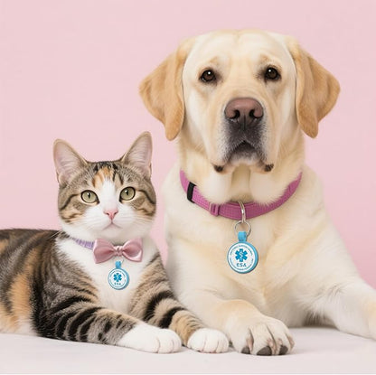 ESA Dog Tag, QR Code Dog Tag, Modifiable Free Pet Online Profile, Scannable QR Code, Scan QR Send Instant Location Alert Email, Silicone Lightweight ID Tag for Dog and Cat (Blue, Regular)