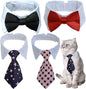 4 Pieces Pets Dog Cat Bowtie Pet Costume Adjustable Formal Necktie Collar for Cats Small Dogs Puppy Grooming Accessories Pink/Black