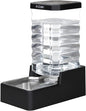 RIZZARI Stainless Steel Pet Water Dispenser: 10L Large Gravity Waterer - Splash-Resistant - Leak-Proof Auto Refill - Easy Clean - for Large Dogs - Living Room/Crate Area/Mudroom