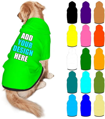 Custom Dog Clothes with Photo Name Logo Personalized Dog Sweaters for Small Medium Large Dogs Breathable Warm, Lime, M