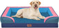 Comfort Expression Orthopedic Dog Bed for Extra Large Dogs 42x30 Inch, Waterproof Egg Crate Foam XL Pet Bed with Removable Bolsters, Dog Couch with Washable Cover & Non-Slip Bottom, Enchanted Cove