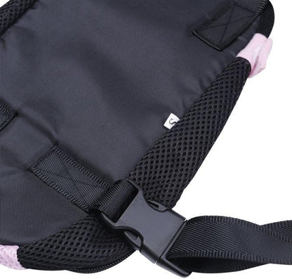 Pet Dog Puppy Cat Carrier Five Holes Backpack Double Shoulder Straps Canvas Cotton Front Chest Backpack Bag(Black, Large)