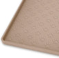 Ptlom Silicone Dog Food Mat Waterproof Pet Feeding Mat with High-Lips, Anti-Slip Dog Bowl Mat for Food & Water, Non-Spill Puppy Feeding Tray for Small, Medium & Large Dogs and Cats, Taupe