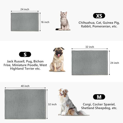furrybaby 1 Pack 2 Puppy Blankets for Medium Dogs Super Soft Premium Sherpa Pet Calming Blankets for Cat Bed Couch Car and Indoor Washable Fleece Dog Blankets(32"x40", Grey&Grey)