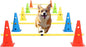 Dog Jump Agility Training Set Puppy Agility Training Hurdle 10 Cones & 5 Poles Combo for Backyard Adjustable Obstacle Training Course Equipment Outdoor Indoor