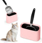 Heavy-Duty Cat Litter Scoop with Holder, Metal Cat Scooper and Detachable Trash Can,Aluminum Kitty Poop Shovel Captures All Clumps,Speed Sifter Litter Box Scooper and Caddy with Lid(Pink)
