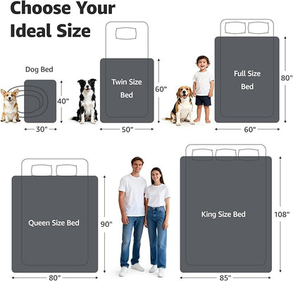 LOOBANI Waterproof Blanket for Bed: Reversible Soft Flannel Queen Bed Blanket 80" x 90", Waterproof Dog Blankets for Large Dogs, Spill-Proof Cover for Furniture Protection, Movie Time, Purple