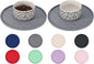 Comtim Waterproof Dog Food Mat - 2 Pack Silicone Pet Food Mat Dog Food Bowl Mats Cat Water Mats Eating Tray, Non-Slip Pet Placemat with Lip for Messy Drinkers to Protect Floor,Light Grey 11"