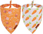 PTDECOR Easter Dog Bandana 2 Pack, Reversible Rabbit Carrot Dog Scarf, Multi Size Offered, Yellow White Easter Bandanas for Medium Large Dogs Pets (Large)