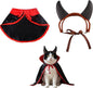 Lionheart glory Halloween Dog Costume with Hatband, Set Pet Wizard Cloak Vampire Devil Halloween Cloak Devil Clothes Outfit for Puppy Small Medium Dogs Cats Holiday Accessory Party