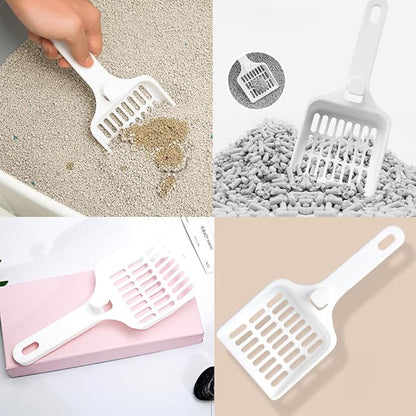 2 Pack Cat Litter Scoop Non-Stick Cat Sifting Litter Scoop Shovel with Hook Kitty Kitten Pooper Lifter Sifter Scooper for Cat Litter Box Clumping Litter Crystal Cat Litter Pellets
