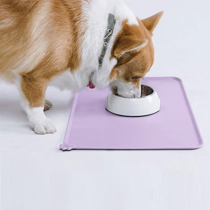AUDWUD Silicone Waterproof Pet Feeding Mats,Anti Slip Bowl Pad,Dog Mat for Food and Water