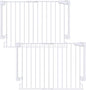 Cumbor 2 Pack 29.2-43" No Bottom Bar Baby Gate for Stairs, 2-in-1 Auto Close Dog Gate Indoor, Hardware Mounted Pet Gate for Doorways with Large Walk Thru Door, Child-Proof Safety Gate for Kids (White)
