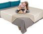 Ameritex Pet Bed Blanket Reversible 100% Waterproof Velvet Super Soft for Sofa and Bed (82x102 Inches, Cream+Beige)
