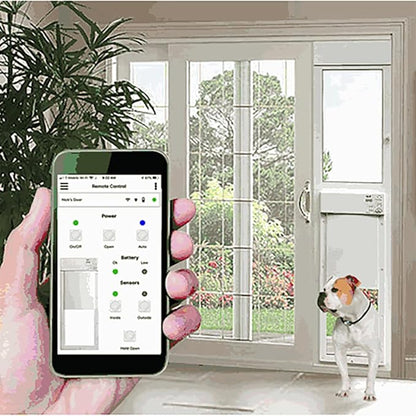Power Pet Electronic Dog Door - High Tech Pet Electronic Pet Doors - Fully Automatic Sliding e-Glass Electronic Dog Doors - Large Pets up to 100 lbs - Tall 92-3/4" - 96" Patio Doors - PX2-SEGT