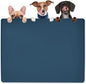 Dog Water Mat 39.4 by 29.5in Extra Large - Silicone Mat for Dog Bowls Waterproof Non Slip - XL Pet Mat for Food and Water Protect Floors - Stone Blue