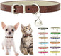 Brown Kitten Collar with Bell, Soft Pu Leather Small Dog Collars Adjustable Buckle for XXS XS Extra Small Medium Tiny Female Male Boys Girls Pets Puppy Cats Teacup Yorkie XX-Small