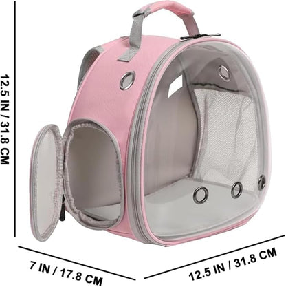 Bearded Dragon Carrier Backpack with Security Printing Harness Set, Reptile Lizard Travel Carrier (Pink, Security Harness)