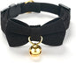 Cotton Breakaway Cat Collar with Bow Tie and Bell, Adjustable Cute Soft Corduroy Kitten Collars for Boy Cats