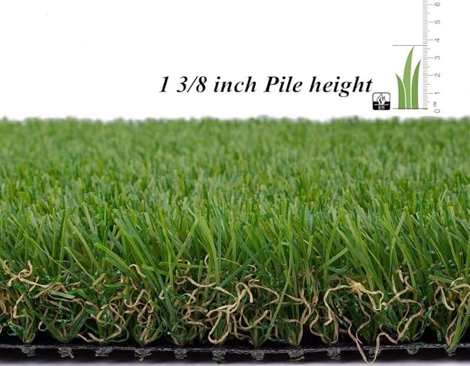 ALTRUISTIC Artificial Grass 8FTX16FT(128 Square Feet), Realistic Fake Grass Deluxe Turf Synthetic Thick Lawn Pet Turf, 1 3/8” Height, Outdoor Decor, Customized