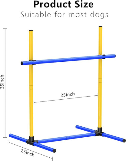 Dog Agility Hurdle Training Set, 2-Sets Jump Bar Equipment for Indoor & Outdoor Backyard Exercise