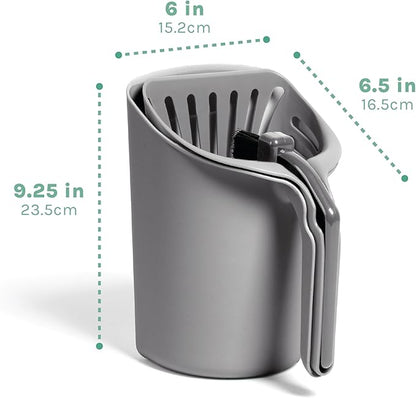 Kitty City Infinity Cat Litter Scoop with Holder – Non-Stick Aluminum Litter Sifter & Deep Shovel, Ergonomic Handle, Easy Clean Poop Scooper for Cats