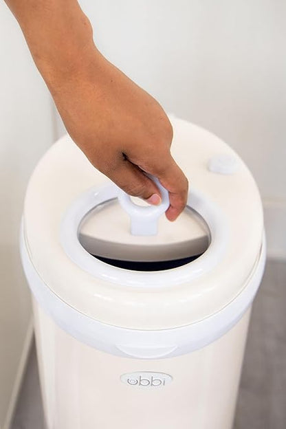 Ubbi Steel Diaper Pail, Odor Locking, No Special Bag Required, Award-Winning, Registry Must-Have, Ivory